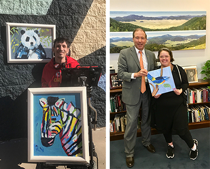 Clockwise from top: Buen Viaje Dance Company; Laurie and Michael Naranjo; custom designed rolling mirror stands