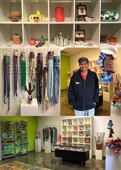 N4th crochet artist Lynette Colhoff & other images of The Art Shop